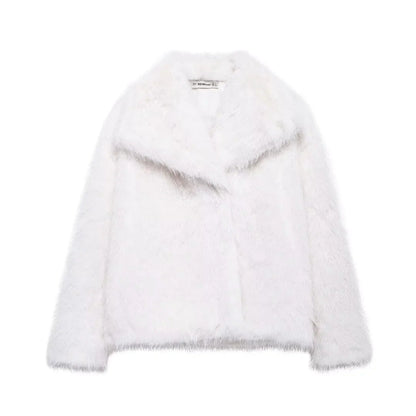 Fluffy jakke i fuskepels