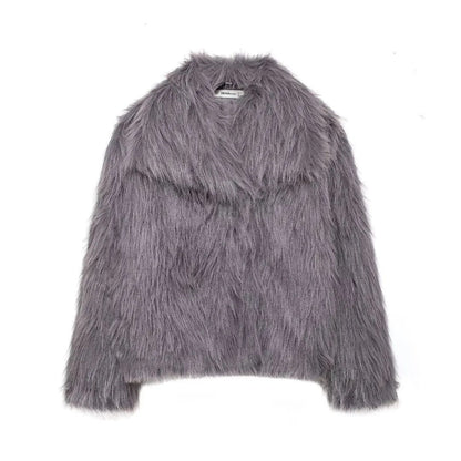 Fluffy jakke i fuskepels